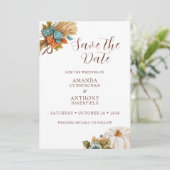 Elegante herfst pompoen herfst bruiloft Save the D Save The Date (Staand voorkant)