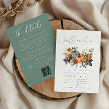 Elegante Herfst QR Code All-in-One Bruidsfeest
