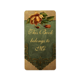 Elegante herfst Roos Bookplate Etiket