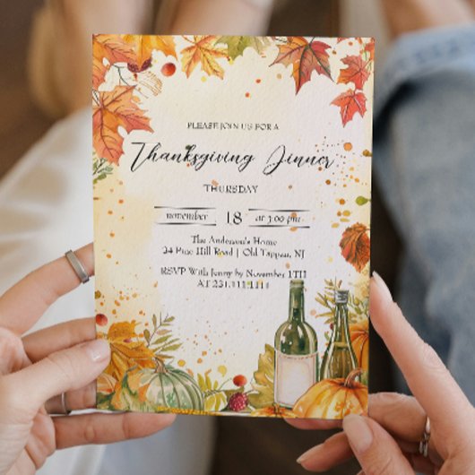 Elegante Herfst Stemming en Hues Thanksgiving Dine Kaart