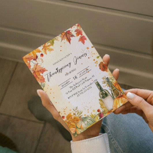 Elegante Herfst Stemming en Hues Thanksgiving Dine Kaart