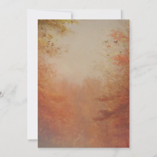 Elegante Herfst Trees Rustic String Lights Wedding Kaart (Achterkant)