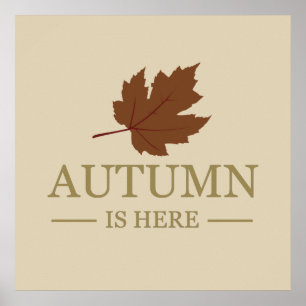 Elegante herfst waterverf bladeren vallen oktober poster
