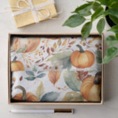 Elegante Herfst Waterverf pompoenen en herfstblade Tissuepapier (Geschenk)