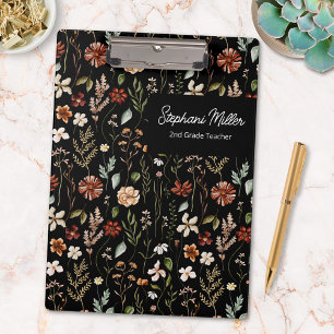 Elegante herfst wilde bloemen weide bloemmotief klembord