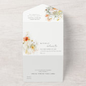 Elegante Herfst Wildflower Pompoen Waterverf bruil All In One Uitnodiging (Buitenkant)