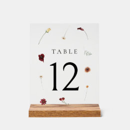 Elegante Herfst Wildflower Trouwtafel nummer #12 Acryl Bord