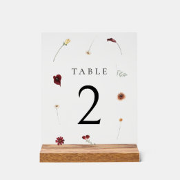 Elegante Herfst Wildflower Trouwtafel nummer #2 Acryl Bord