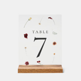 Elegante Herfst Wildflower Trouwtafel nummer #7 Acryl Bord