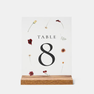 Elegante Herfst Wildflower Trouwtafel nummer #8 Acryl Bord