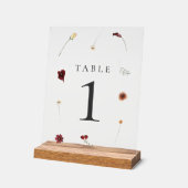 Elegante Herfst Wildflower Trouwtafel Nummer Acryl Bord (Hoek)