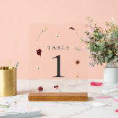 Elegante Herfst Wildflower Trouwtafel Nummer Acryl Bord (Huwelijk)