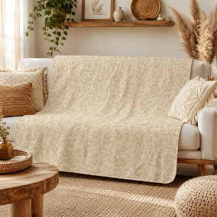 Elegante herfstbladeren Boho minimalistische boe Sherpa Deken