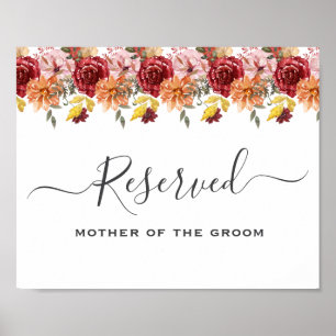 Elegante Herfstbladeren Herfst Bruiloft Gereservee Poster