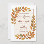Elegante herfstbladeren & koperen rustieke Herfst Kaart (Voorkant)