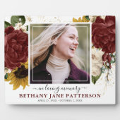 Elegante herfstbloem 'In liefdevolle herinnering'  Fotoplaat (Voorkant)