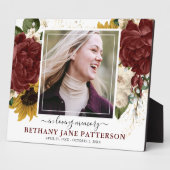 Elegante herfstbloem 'In liefdevolle herinnering'  Fotoplaat (Zijkant)