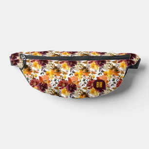 Elegante Herfstbloemen Bloemige Boho Monogram Heuptasje