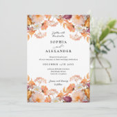 Elegante herfstbloemen bruiloft kaart (Staand voorkant)