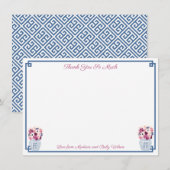 Elegante herfstbloemen orchideeën rozen bruidsdouc bedankkaart (Voorkant / Achterkant)