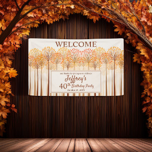 Elegante Herfstbomen 40e Verjaardagsfeest Welkom Spandoek