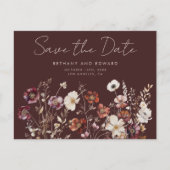 Elegante herfstbruiloft Save the Date Briefkaart (Voorkant)