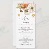 Elegante herfstbruiloftsmenu