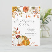 Elegante herfstpompoenen Thanksgiving Kaart (Staand voorkant)