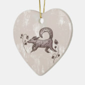 elegante herfstvos keramisch ornament (Links)