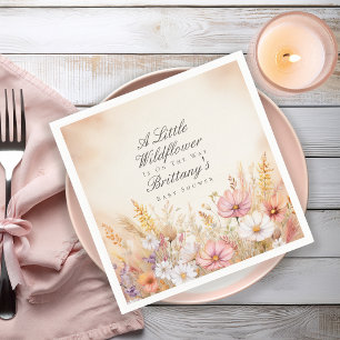 Elegante herfstweide wildbloem baby shower servet