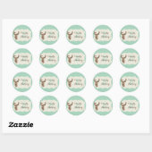 Elegante herten gewei rustieke land bruiloft douan ronde sticker (Vel)