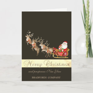 Elegante herten Kerstman Glijdende beweging Feestdagen Kaart