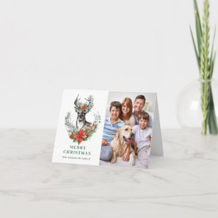 Elegante herten Poinsettia Prettig kerstfeest Groe Feestdagen Kaart