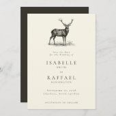 Elegante herten rustieke jacht bos bruiloft save the date (Voorkant / Achterkant)