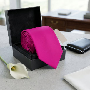 Elegante hete roze dunne stropdas voor mannen of v