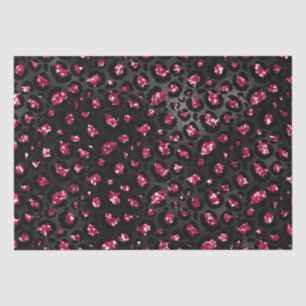 Elegante hete roze en zwarte glinsterende luipaard tissuepapier