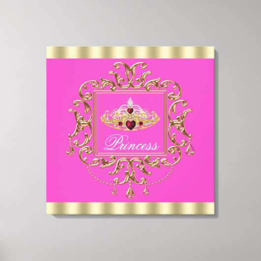 Elegante Hete Roze Prinses Canvas Print (Voorkant)