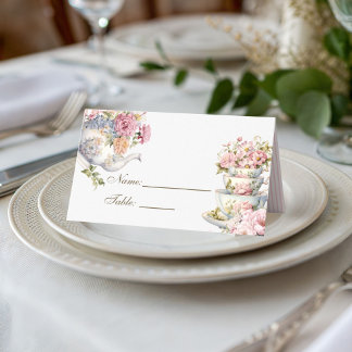 Elegante High Tea Vintage Naam Plaatskaart