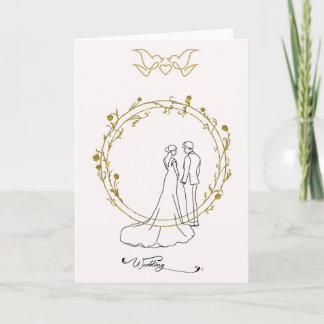 Elegante Hochzeitskarte Wedding mit Brautpaar im G Kaart