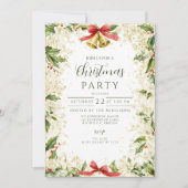 Elegante Holly Bells kerst Kaart (Voorkant)