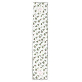 Elegante Holly Berries Patroon Kerstvakantie Medium Tafelloper (Voorkant)