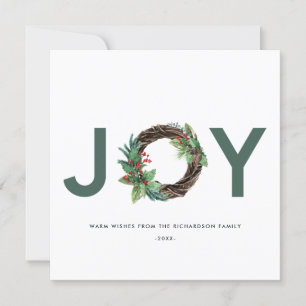 ELEGANTE HOLLY BERRY GROEN ROOD JOY KRANS KERSTMIS FEESTDAGENKAART