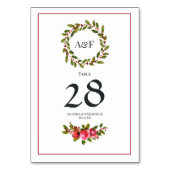 Elegante Holly en Ivy kerstbruiloft Kaart (Achterkant)