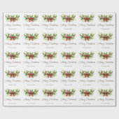 Elegante Holly & Red Bow Kerstmis - Cadeaupapier (Vlak)