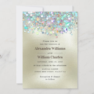 Elegante holografische glinsterende glitter modern kaart