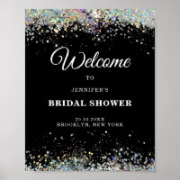 Elegante holografische glitter BRUILOFT Black