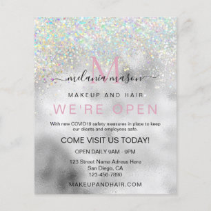 Elegante Holografische Glitter Make-up Artiest Zil Flyer