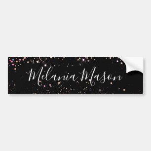 Elegante holografische glitters zwarte bedrijfsbum bumpersticker