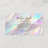 Elegante Holografische Opal Edelsteen Visitekaartje (Achterkant)