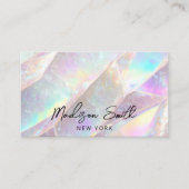 Elegante Holografische Opal Edelsteen Visitekaartje (Voorkant)